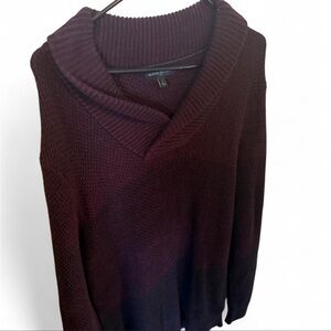 Banana Republic Burgundy V-Neck Knit Sweater